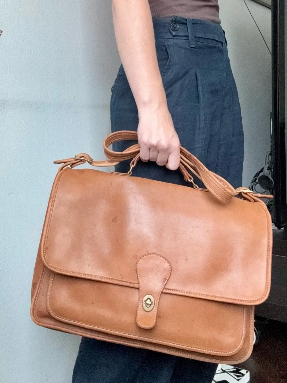Project vintage coach metropolitan briefcase laptop leather messenger bag
